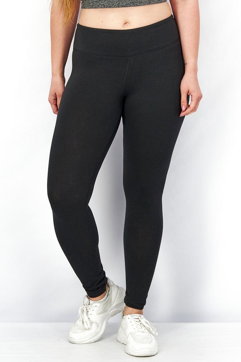 Reebok Women Sport Fit Training Cotton Leggings, Black - Image 1