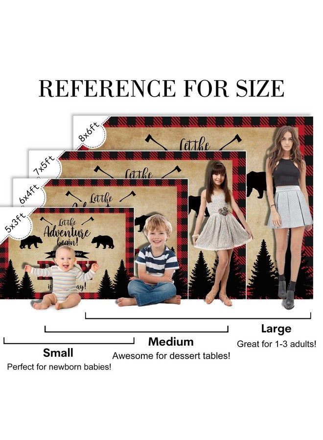 SeekPro خلفية حفل استقبال المولود 7X5 قدم نمط خشبي أحمر مغامرة الدب تبدأ حفل استقبال المولود للذكور لوازم حفلات Sk6211B - Image 5