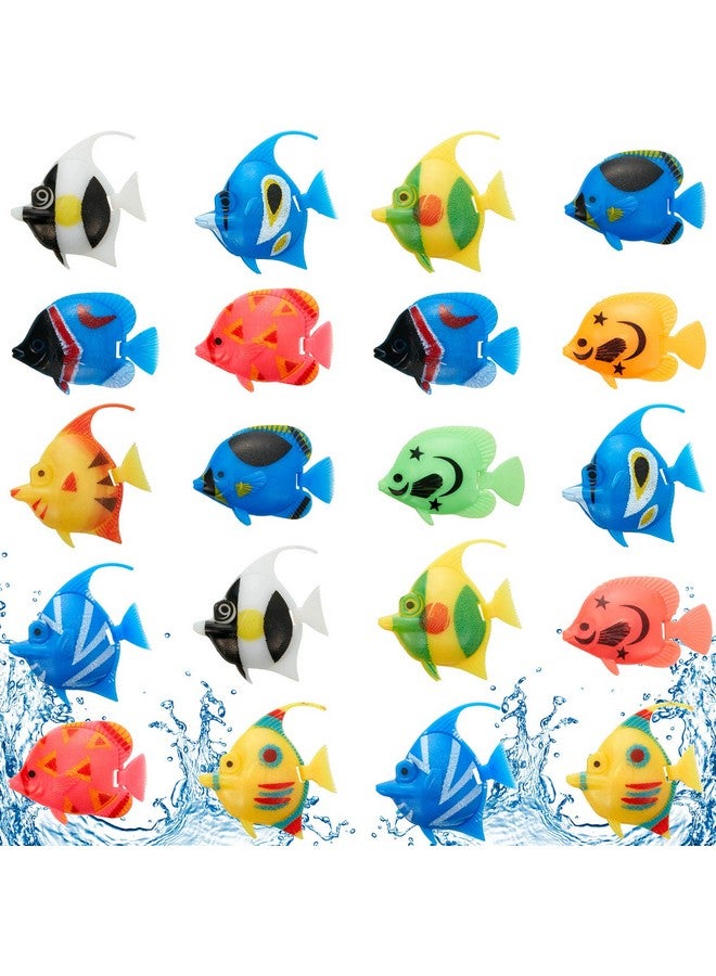 Weewooday 20 Pieces Artificial Moving Fishes Plastic Floating Fishes Lifelike Fish Ornament Aquarium Decorations For Fish Tank (Random Style) - Image 1