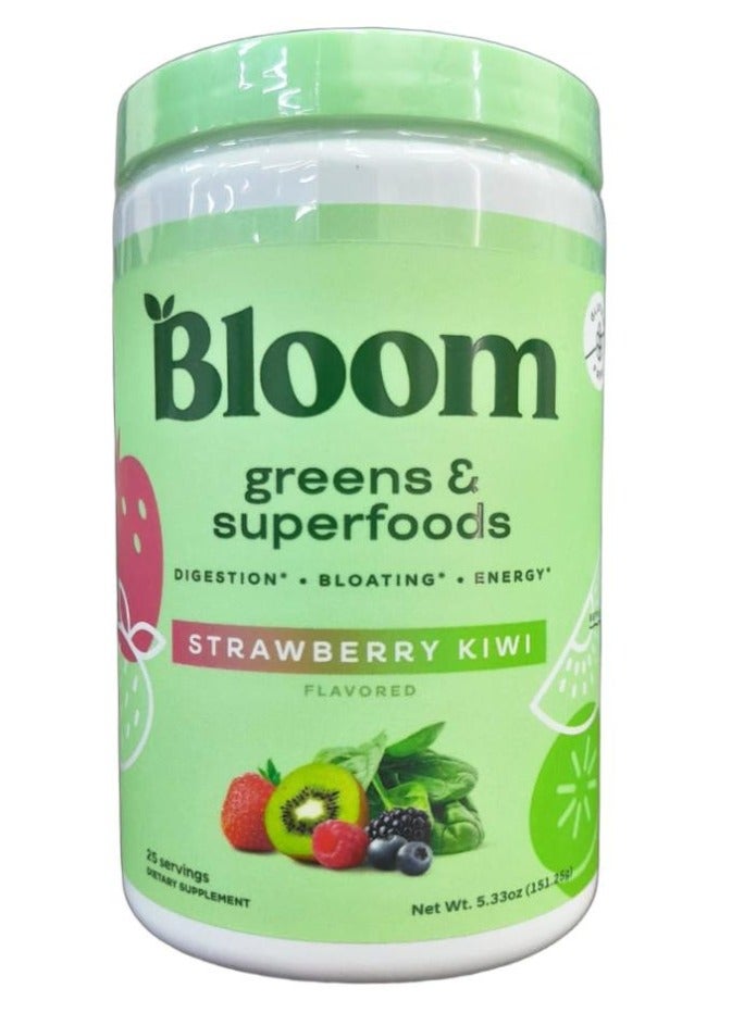 Bloom Nutrition Greens and Superfoods, Strawberry Kiwi - 5.33 oz - Image 1