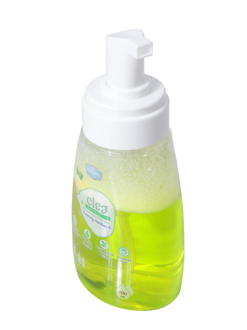 Clea Germ Protection Liquid Handwash Bottle | Hydrating Foaming Hand Wash - 200ml (Lemon-Tulsi, Pack of 2) - Image 5