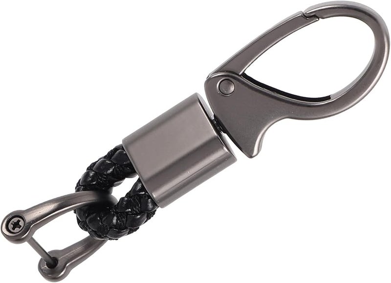 Black Zinc Alloy Keychain with D Ring for Men Small Car Key Holder Automotive Key Fob - Image 1