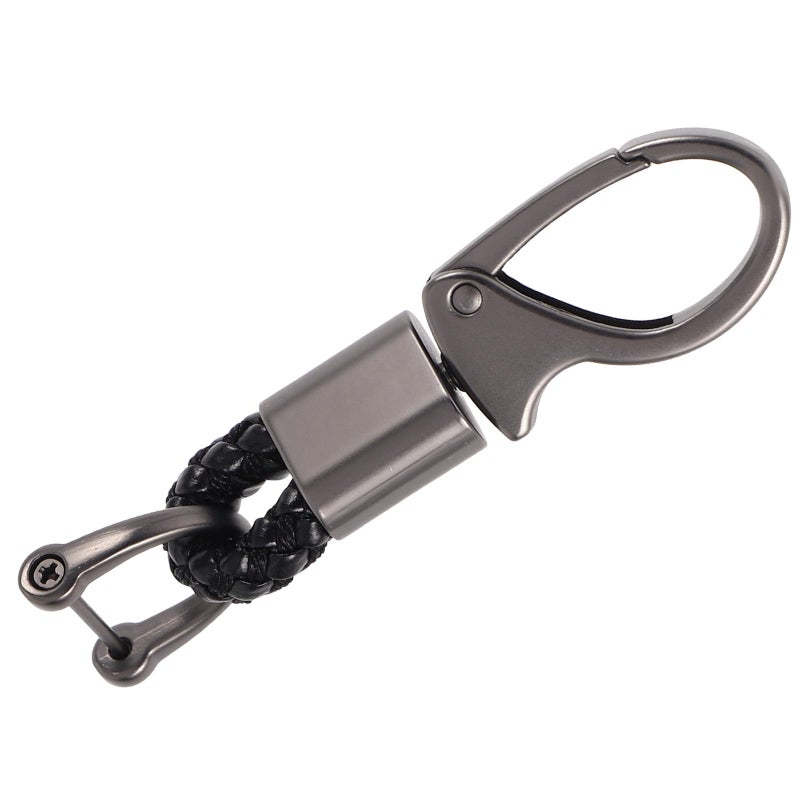 Black Zinc Alloy Keychain with D Ring for Men Small Car Key Holder Automotive Key Fob - Image 2