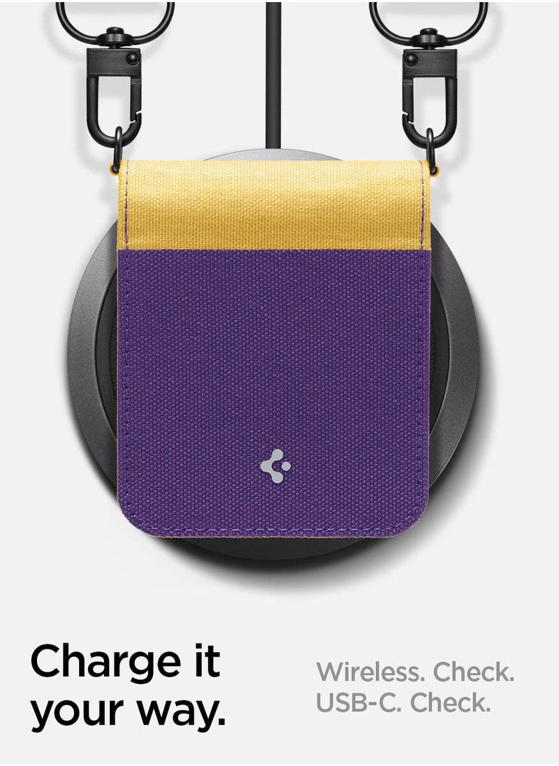 Spigen - Compoty Samsung Galaxy Z Flip 4 Case Cover with Strap - Pansy - Image 1