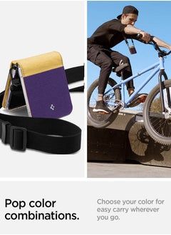 Spigen Compoty Samsung Galaxy Z Flip 4 Case Cover with Strap - Pansy  - Image 3