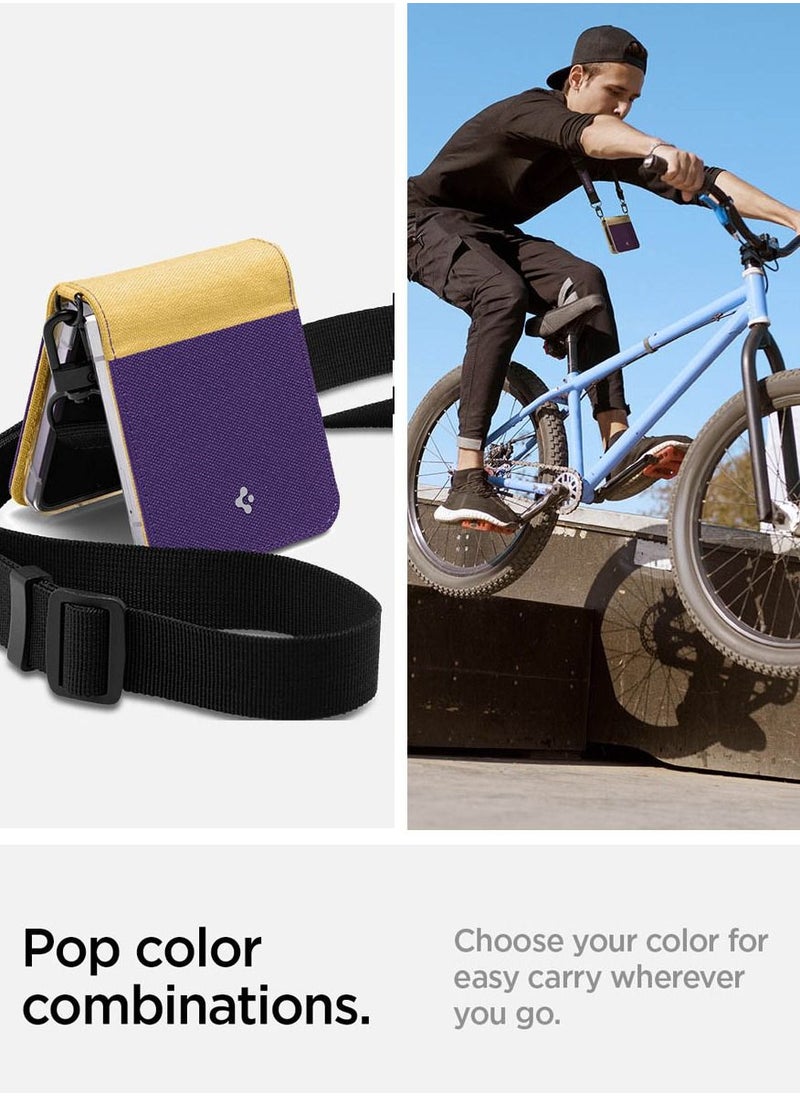 Spigen - Compoty Samsung Galaxy Z Flip 4 Case Cover with Strap - Pansy - Image 1