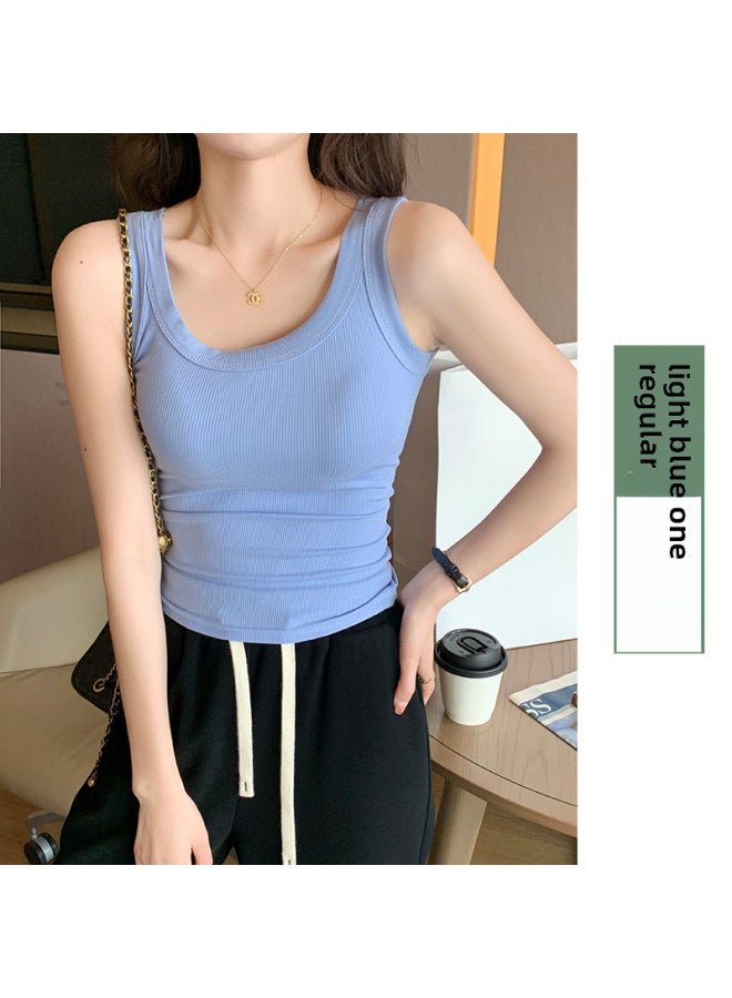 Explosive Camisole Women's Inner Wear Outer Wear Sleeveless Base Shirt Summer Threaded Vest Slim-fit Covering Paramilli Top Women - Image 1