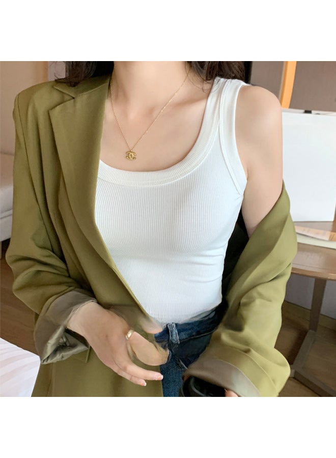 Explosive Camisole Women's Inner Wear Outer Wear Sleeveless Base Shirt Summer Threaded Vest Slim-fit Covering Paramilli Top Women - Image 2
