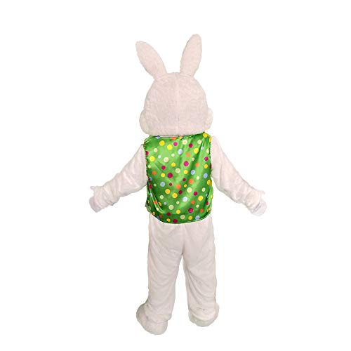 MatGui Easter Rabbit Mascot Costume Green Vest Unisex Deluxe Bunny Costume Party Adult Size Fancy Dress - Image 4