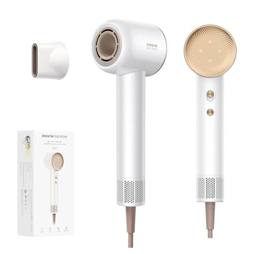 Dreame Glory Hair Dryer, Fast Drying, 300 Million Negative Ionic Blow Dryer, 110,000 RPM Motor High-Speed, Lightweight, Low Noise Hairdryer For Travel, Constant Temperature Hair Care, (White) - Image 1