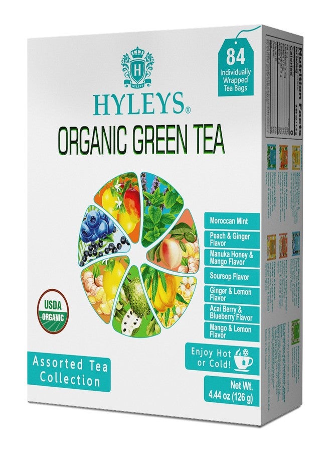 Hyleys Organic Green Tea 7 Assorted Flavors - 84 Tea Bags - Image 1