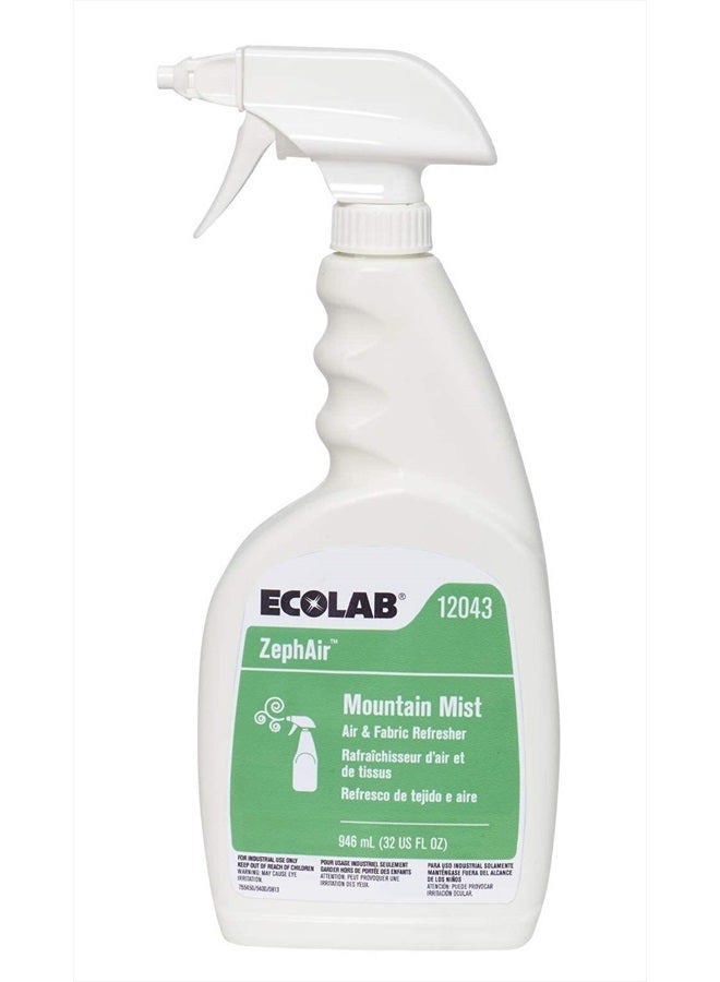 ecolab 12043 ZephAir Mountain Mist Air Freshener, Commercial-Grade Room Freshener, 32oz Spray (Each)