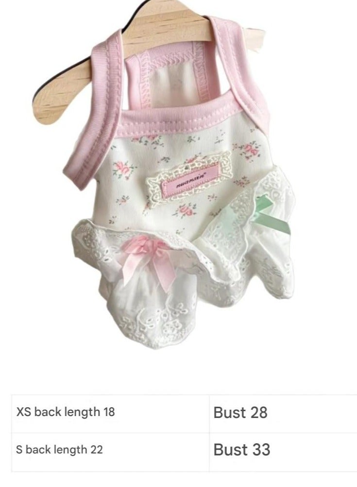 A.M Cat Princess Dress Summer Thin Anti-hair Dropping Cute Bowknot Suspender Dress Ragdoll Cat Golden Gradient Kitten - Image 2