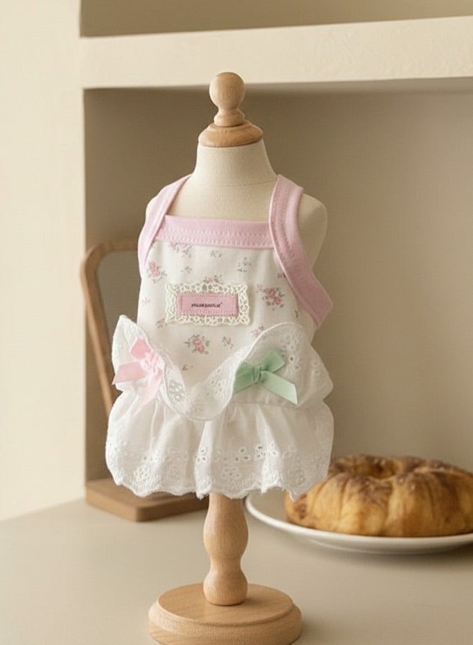 A.M Cat Princess Dress Summer Thin Anti-hair Dropping Cute Bowknot Suspender Dress Ragdoll Cat Golden Gradient Kitten - Image 3