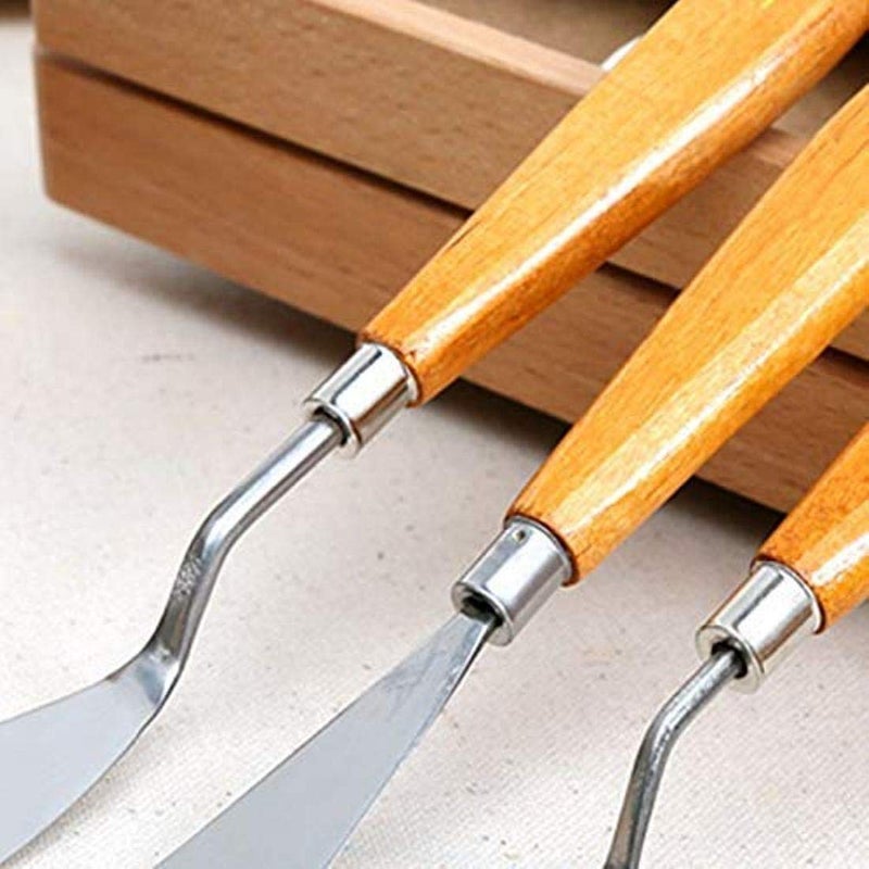 chrome 3Pcs Stainless Steel Artists Palette Knife Set,Spatula Palette Knife Painting Mixing Scraper,Thin and Flexible Art Tools for Oil Painting, Acrylic Mixing, Etc. - Image 5