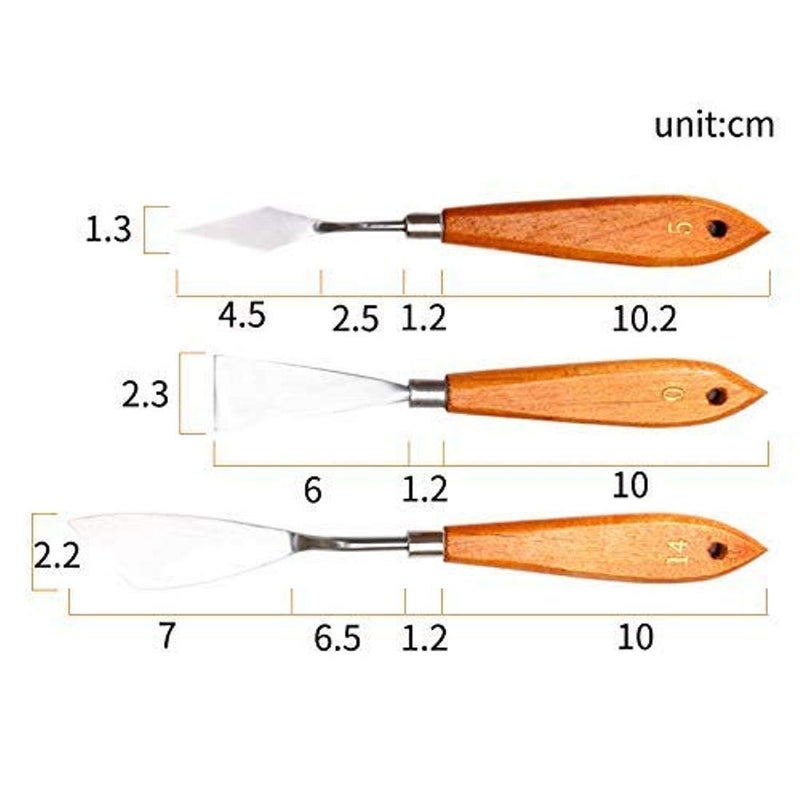 chrome 3Pcs Stainless Steel Artists Palette Knife Set,Spatula Palette Knife Painting Mixing Scraper,Thin and Flexible Art Tools for Oil Painting, Acrylic Mixing, Etc. - Image 4