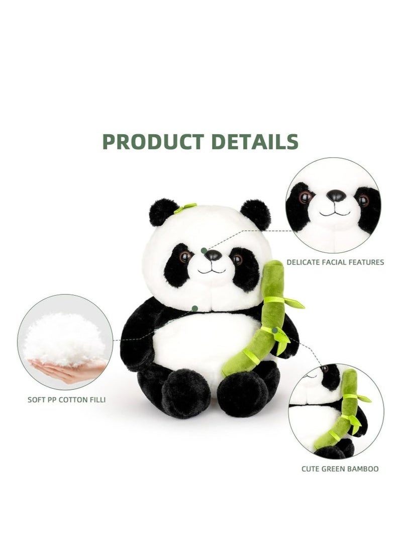 باندا دميّة دبّ باندا محشيّة بحجم35 سم، ألعاب قماشية بنمط البامبو، هدايا دمى لطيفة، باللونين الأسود والأبيض - Image 4