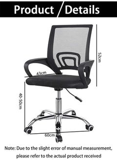 CityRiya-Long Ergonomic Gaming Chair Office Chair 300 Lbs Adjustable Home Desk Chair Task Computer Chair Lumbar Support Computer Chair Mesh Back Swivel Armrest Chair Modern Home Executive Office Chairs (Black)  - Image 4