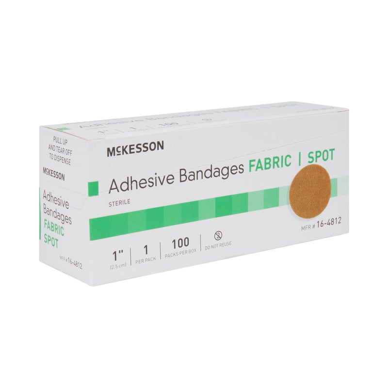 MCKESSON Adhesive Spot Bandage Medi-Pak Performance Fabric 1" Diameter Round Tan (#16-4812, Sold Per Box) - Image 2