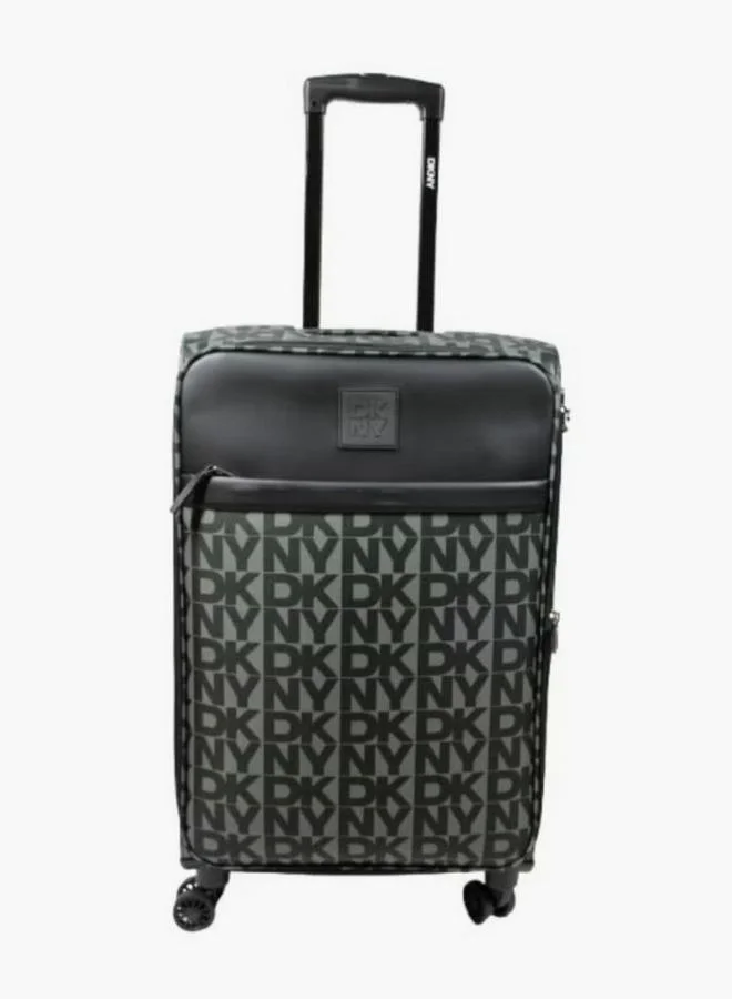 DKNY Monogram Print Softcase Luggage Trolley With Retractable Handle - 24 Inches Check-In Bag