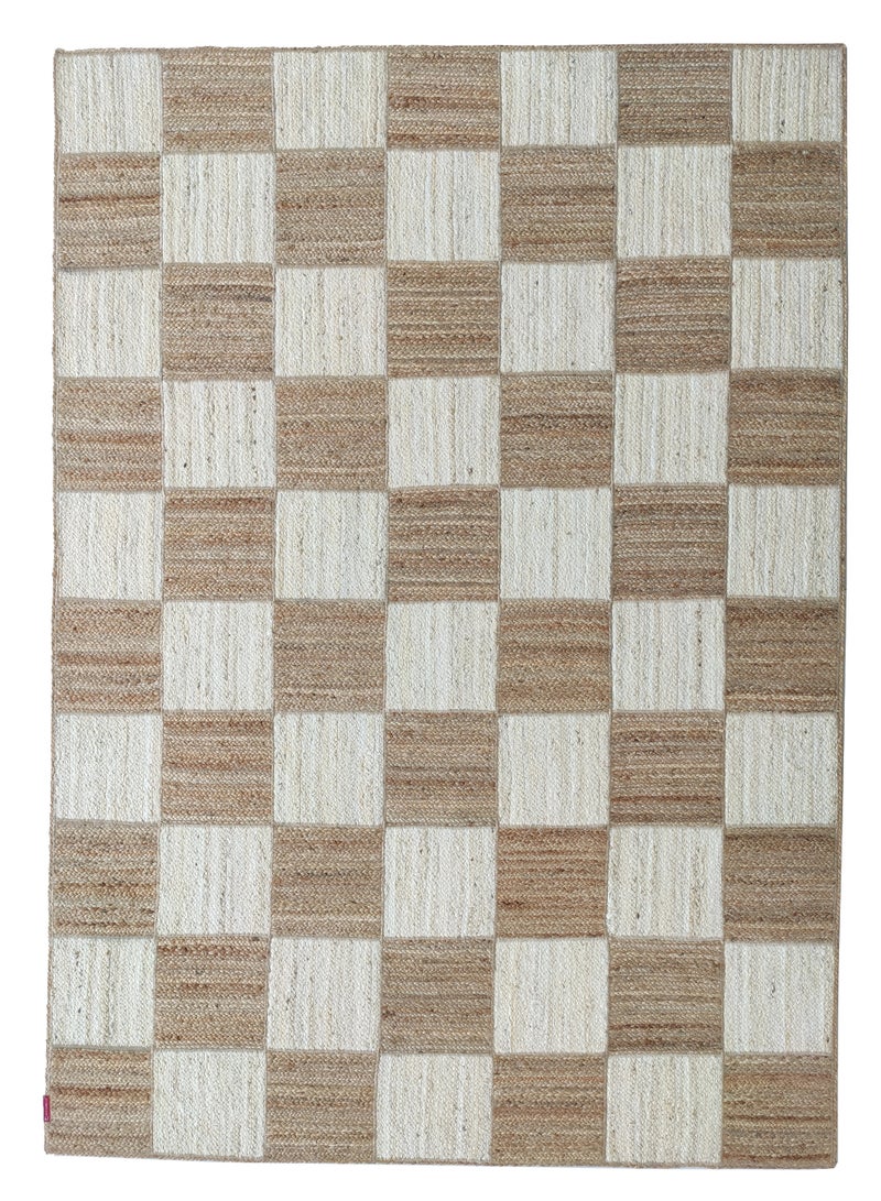 Ramsha Handmade Jute Rug Durable Br-037 Natural And Bleach Color Carpet Rug Rectangular Rug For Bedroom, Living Room Carpet, Dining Room - Image 3