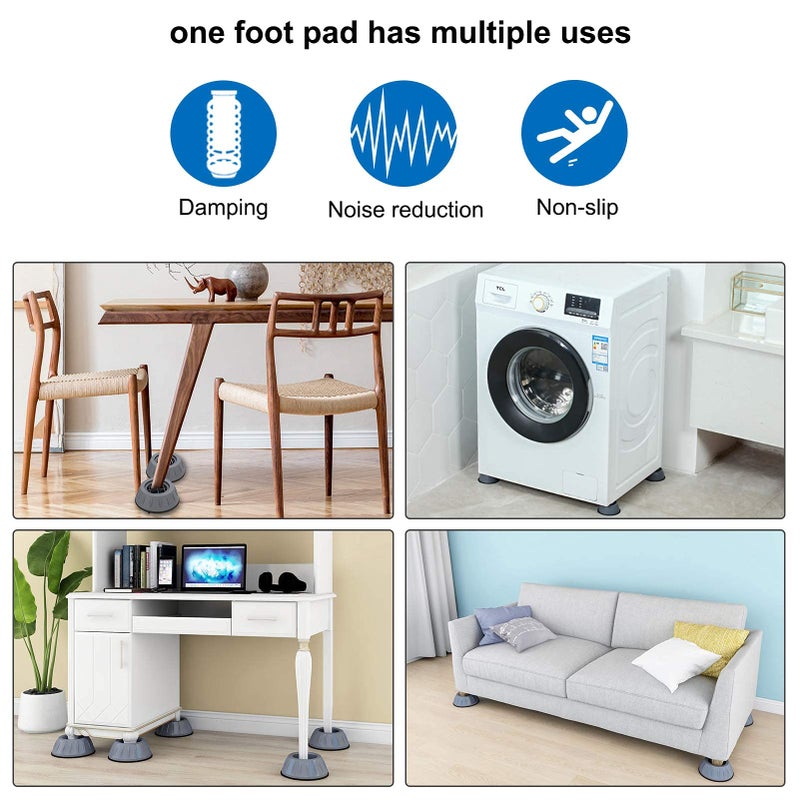 Dadop 4Pcs Anti Vibration Pads For Washing Machine And Dryer Shock And Noise Cancelling Washing Machine Support Prevent Moving Shaking Walking Universal Size - Image 5