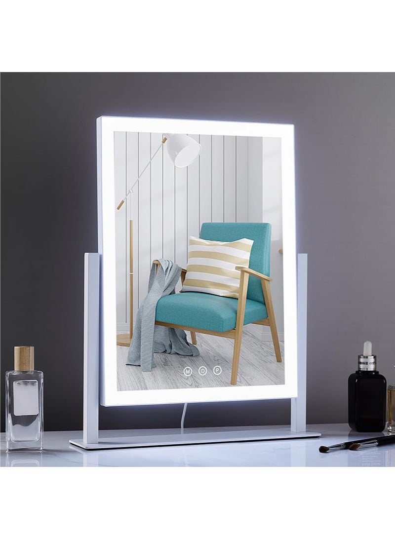 WALALLA Vanity Mirror with 5x Magnification with Lights Lighted Makeup Mirror, 3 Color Lighting Modes,USB Charging Port Touch Control,Sturdy Metal Frame Design(44*33cm) - Image 3