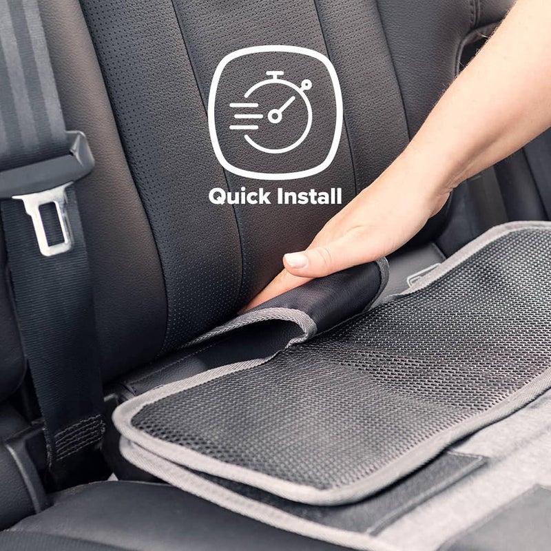 Diono Diono Super Mat Car Seat Protector For Infant Car Seat Booster Seat and Pets Crash Tested Thick Padding Non Slip Backing Durable Water Resistant Protection 3 Handy Mesh Storage Pockets Gray - Image 5