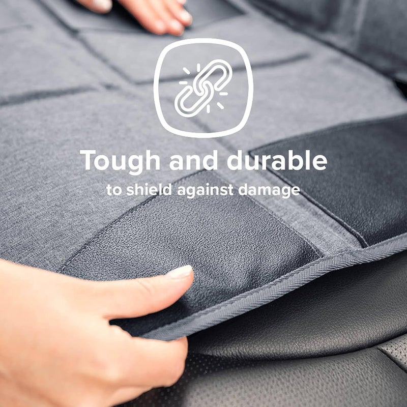 Diono Diono Super Mat Car Seat Protector For Infant Car Seat Booster Seat and Pets Crash Tested Thick Padding Non Slip Backing Durable Water Resistant Protection 3 Handy Mesh Storage Pockets Gray - Image 2