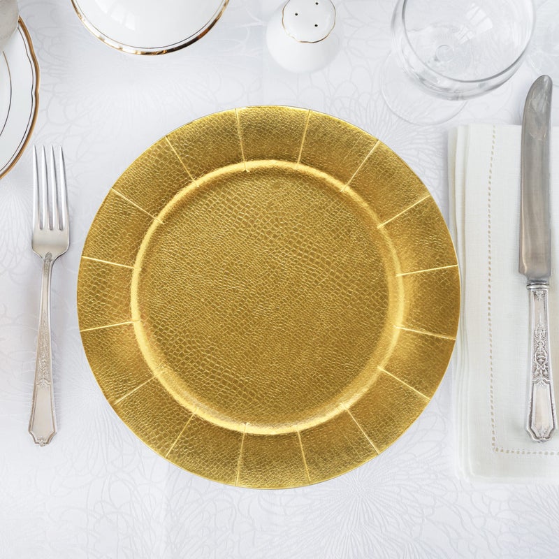 Gift Boutique 24 Disposable Gold Round Charger Plates 13 Dinner Table Serving Tray Heavy Duty Reusable Paper Cardboard Platters for Table Setting Placemats Cupcake Dessert Birthday Parties Weddings - Image 3