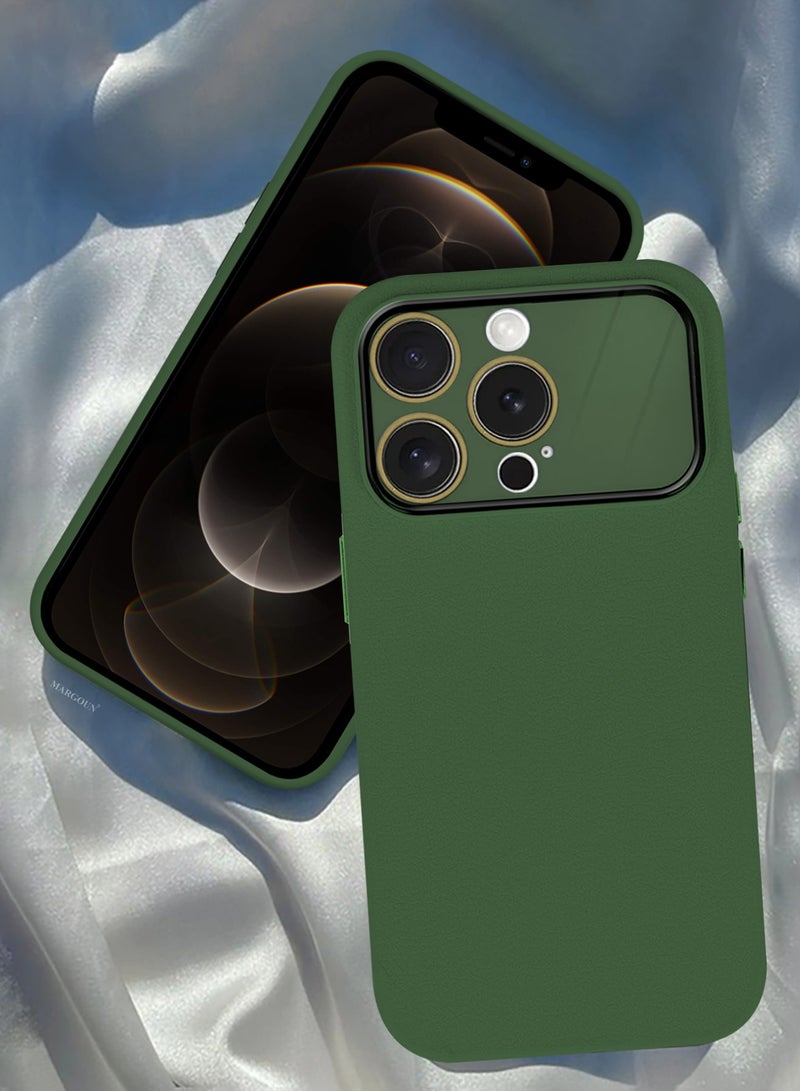 Hard Silicone Case Cover for Apple iPhone 12 Pro Max - Cover with Camera Protection Bumper - Auto Focus Design - Dark Green - Image 4