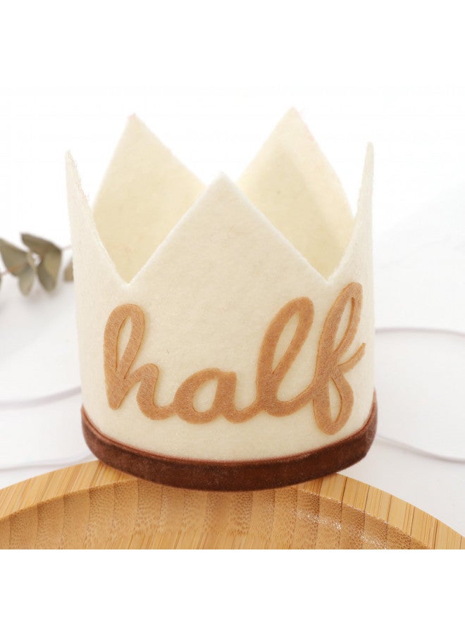 Agkvw Agkvw Half Birthday Crown - Boho Cake Smash Prop, 6 Months Hat for Boys in Brown - Image 4