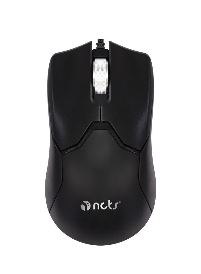 NCTS NCT M8 Wired Mouse for PC and Laptop, 3-button mouse, USB, Black