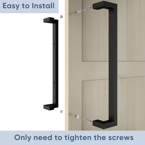 BARNSMITH 24 Inches Commercial Door Handle Pull Heavy Duty Stainless Steel Modern Square Rectangle Flat Shape Push Pull, Entrance Entry Front Office Store Garage Handle Pull Set - Image 5