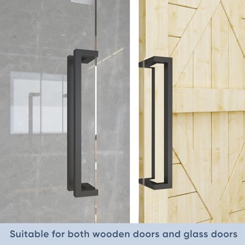 BARNSMITH 24 Inches Commercial Door Handle Pull Heavy Duty Stainless Steel Modern Square Rectangle Flat Shape Push Pull, Entrance Entry Front Office Store Garage Handle Pull Set - Image 4