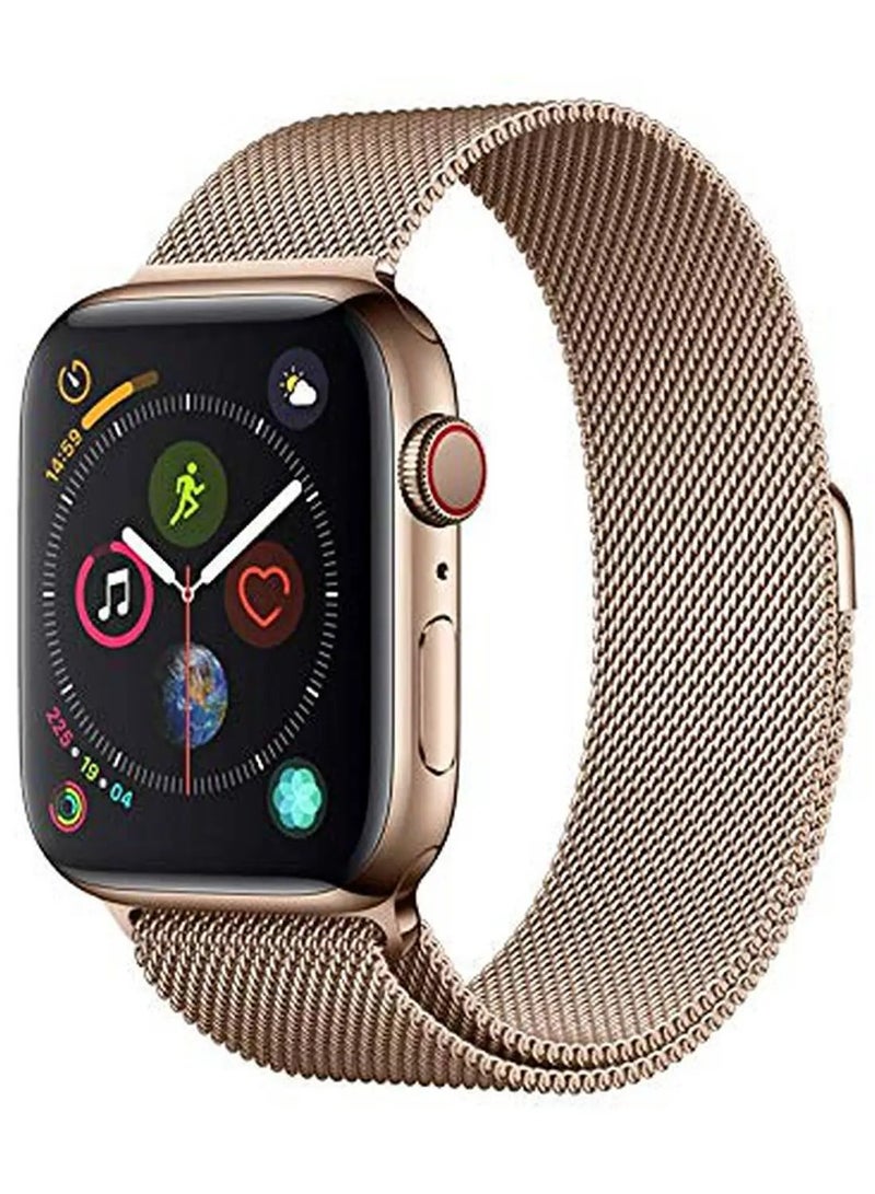 devia Devia Elegant Series Milanese Loop Replacement Wrist Band Strap, Stainless Steel Strap Compatible for Apple Watch 42/44mm - Gold  - Image 1