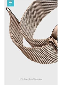 ديفيا Devia Elegant Series Milanese Loop Replacement Wrist Band Strap, Stainless Steel Strap Compatible for Apple Watch 42/44mm - Gold  - Image 3