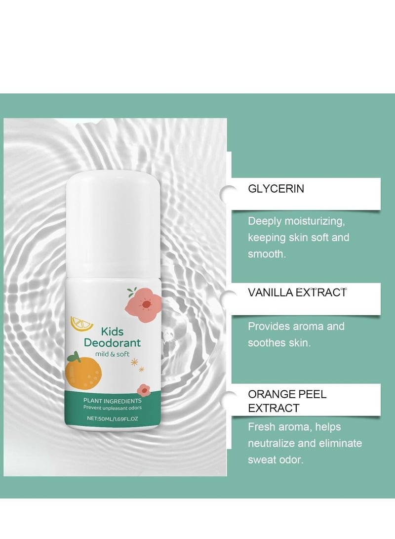 وي مزيل عرق للأطفال والمراهقين، خالي من الألومنيوم، خالي من الكحول، خالي من البارابين، حماية من الروائح تدوم 24 ساعة، رائحة نظيفة ومنعشة، مزيل عرق مضاد للحساسية، 50 مل (أبيض) - Image 3