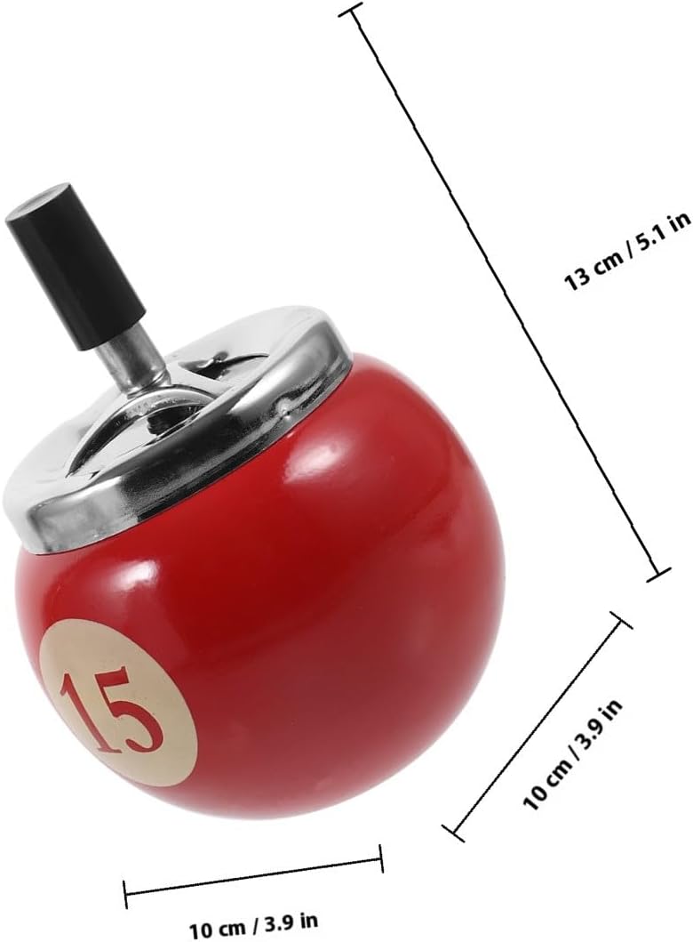 Rotating Iron Cigarette Ashtray with Automatic Extinguishing, Windproof Small Household Ashtray for Home and Office Use, Red Metal Smokeless Indoor Smoking Accessory - Image 2
