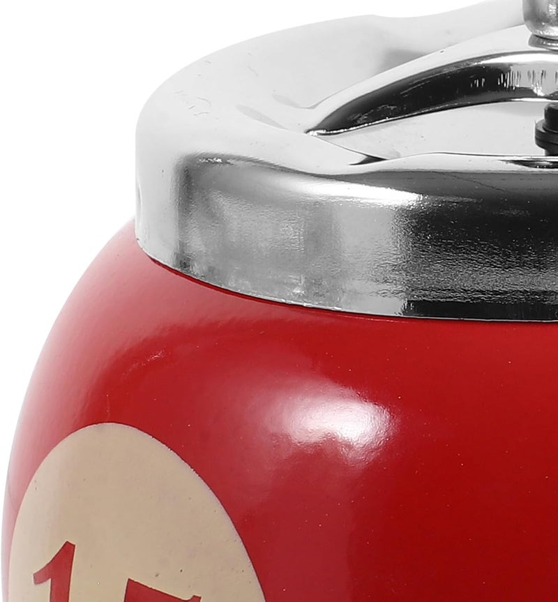Rotating Iron Cigarette Ashtray with Automatic Extinguishing, Windproof Small Household Ashtray for Home and Office Use, Red Metal Smokeless Indoor Smoking Accessory - Image 3
