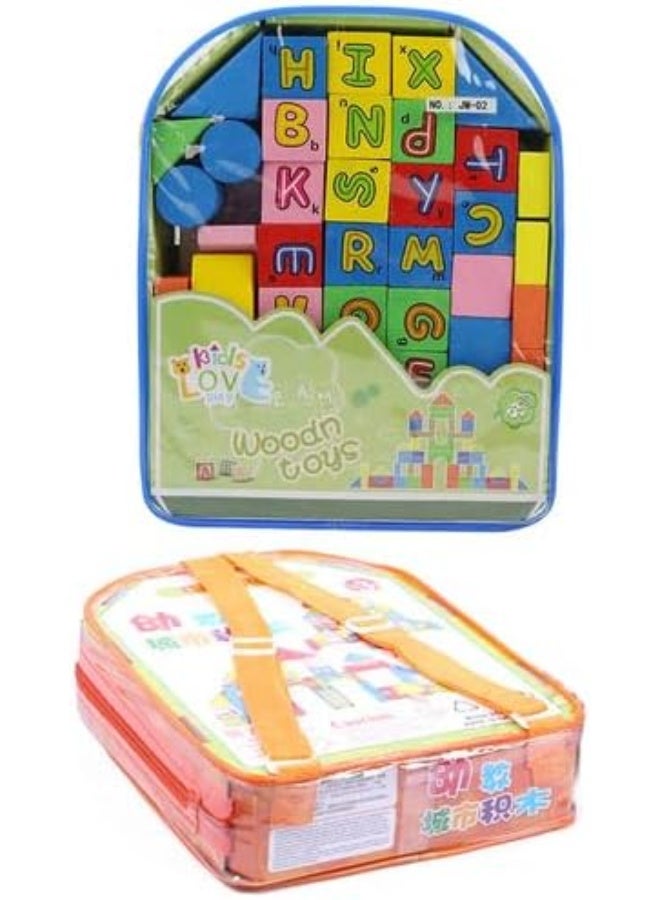 ECVV Building Blocks for Toddlers, Baby Stacking Building Toys, Natural Wooden Sensory Toys, Preschool Learning Educational Toys for Ages 3+ - Image 1