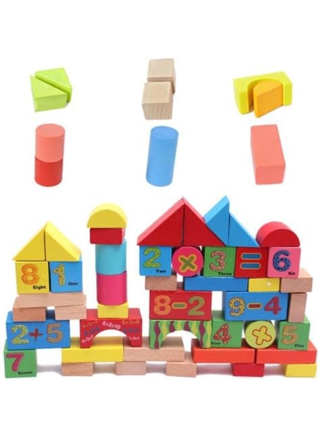 ECVV Building Blocks for Toddlers, Baby Stacking Building Toys, Natural Wooden Sensory Toys, Preschool Learning Educational Toys for Ages 3+ - Image 2
