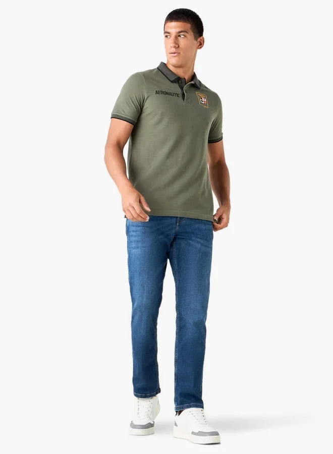 Splash FAV Embroidered Polo T-shirt with Short Sleeves