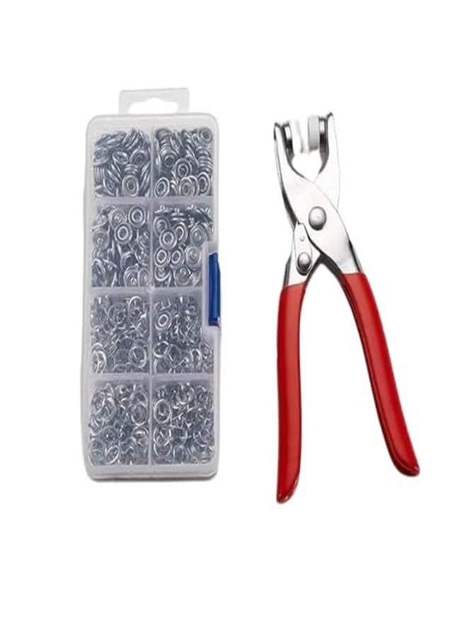 BELAYA 1/2 Inch Grommet Tool Kit, Leather Hole Punch Pliers, Grommets Kit with 100 Metal Eyelets in Silver for Leather, Shoes, Fabric, Belts,Workbooks,Apparel (Silver) - Image 1