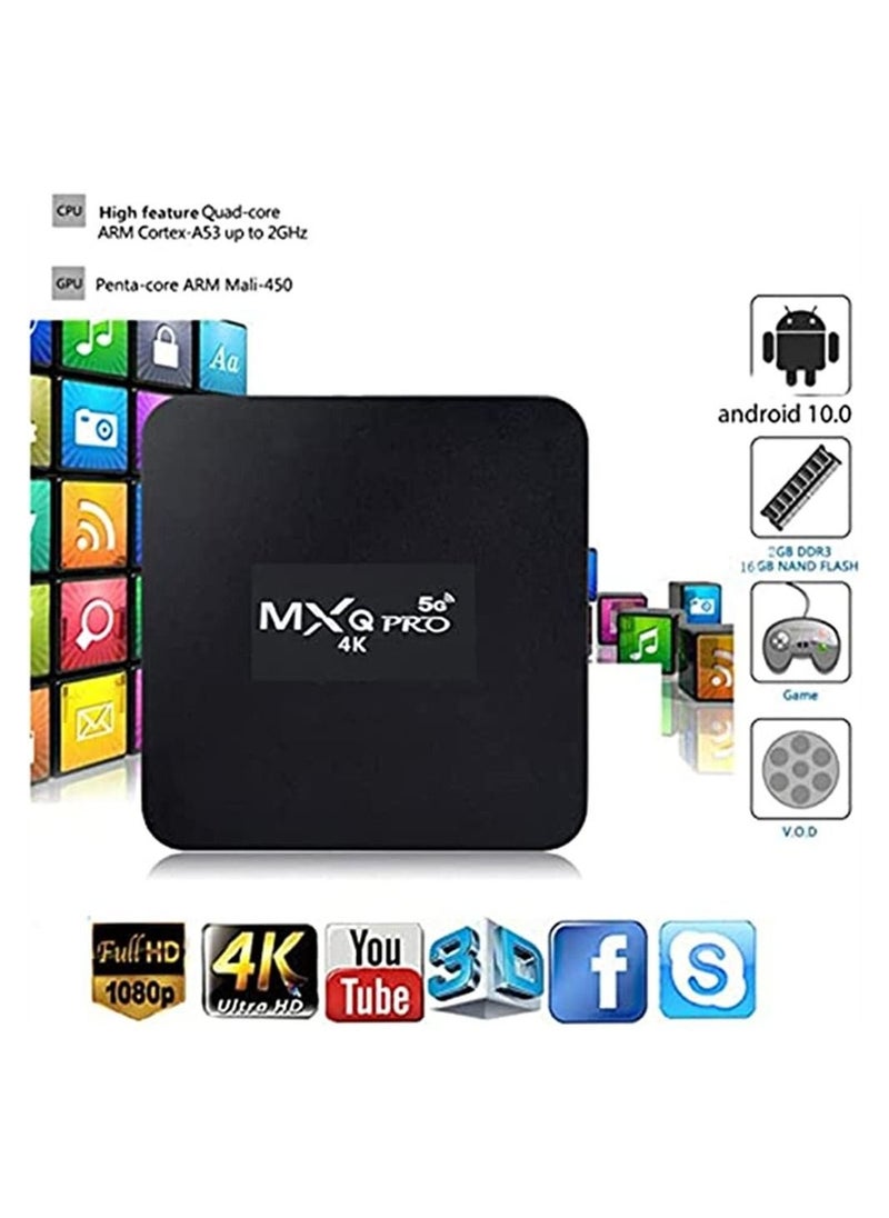 MXQ Pro 5G Android 11.1 TV Box, Upgraded Version Wireless Smart Box with remote control, 4K HD 3D Dual Band WiFi Quad Core Media Player 8+128GB Home