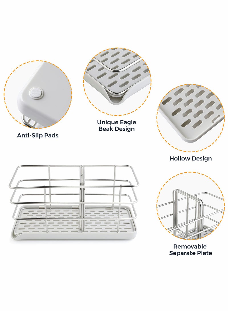 KASTWAVE Kitchen Sponge Holder, Kitchen Sink Organiser with Tray - Image 5