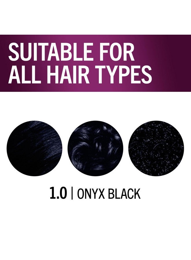 Schwarzkopf Keratin Color Permanent Hair Color, 1.0 Black Onyx, 1 Application - Salon Inspired Permanent Hair Dye, for up to 80% Less Breakage vs Untreated Hair and up to 100% Gray Coverage - Image 4