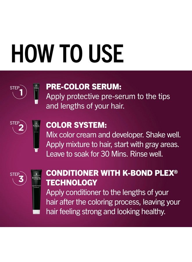 Schwarzkopf Keratin Color Permanent Hair Color, 1.0 Black Onyx, 1 Application - Salon Inspired Permanent Hair Dye, for up to 80% Less Breakage vs Untreated Hair and up to 100% Gray Coverage - Image 5