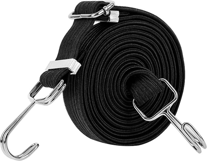 klarako Flat Bungee Cords, Long Bungee Straps Elastic Rope for Hand Carts, Securing Heavy Duty for Cargo, Moving, Luggage Rack, Camping  Black 1m - Image 3