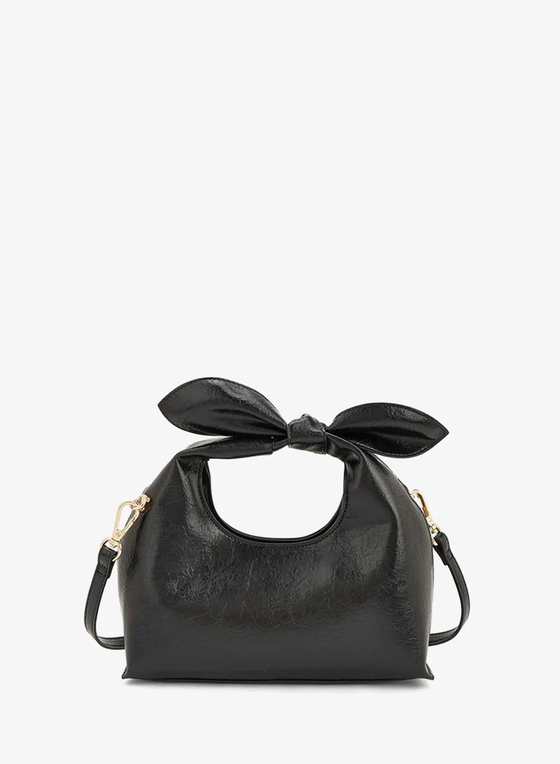 Celeste BLACK Bow Detail Crossbody Bag With Detachable Strap for Women | Best Price UAE